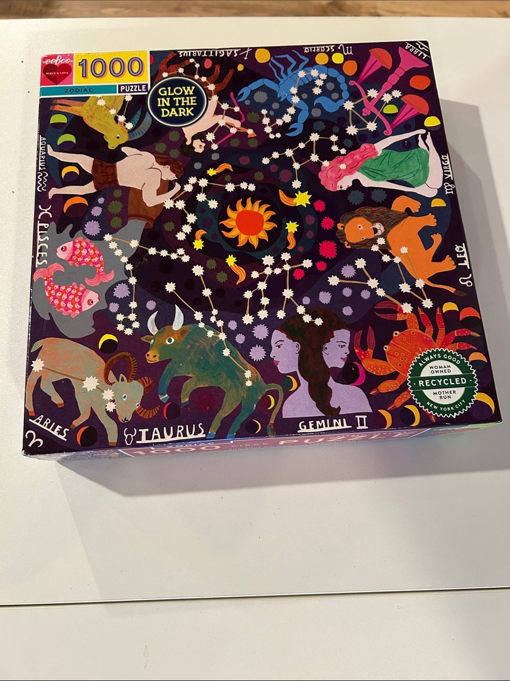 Zodiac Glow-in-the-Dark 1000-Piece Puzzle - Colorful Constellations